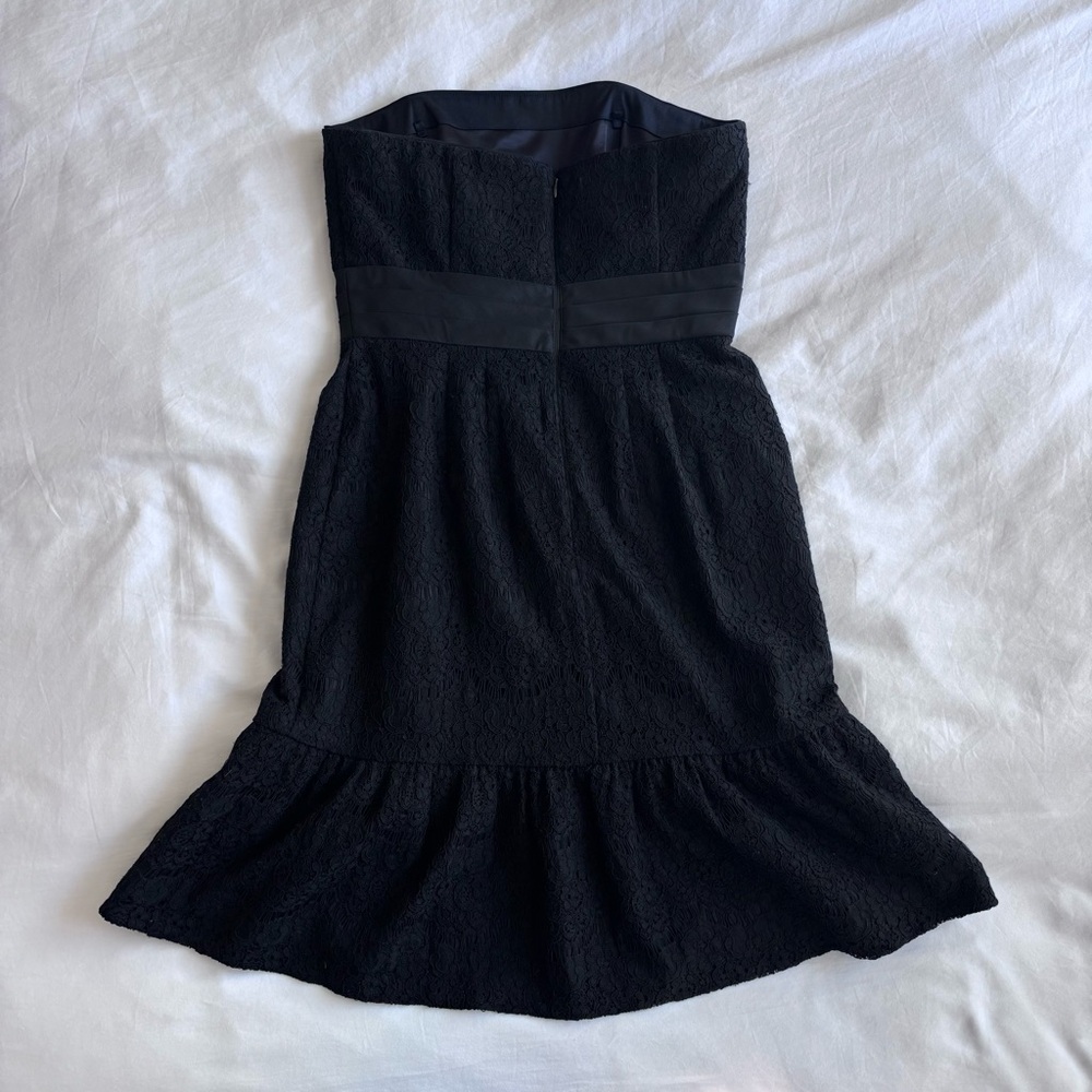 White House Black Market Black Strapless Lace Dress with Waist Band - Picture 7 of 13